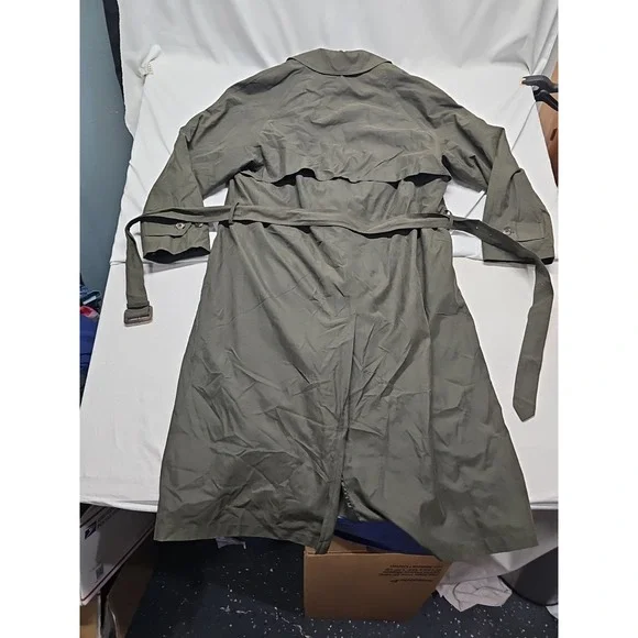 Vtg Nautica Trench Coat Mens 40T Pewter Double Breasted Lined Preppy Retro - Picture 15 of 16